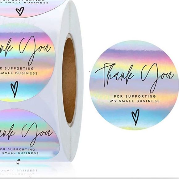 - Sale !🌈500 Thank You Roll Stickers Adhesive Holographic Sticke… - Picture 5 of 9